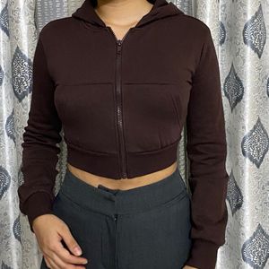 H&M Crop Zip Through Hoodie