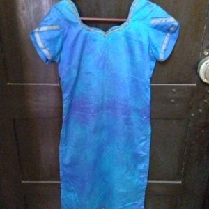 Bluish Silk Kurta. Good Condition