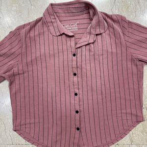 Pink Shirt With Black Stripes