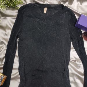 black shimmer inner top