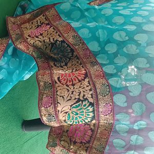 Sea Green Chanderi Saree