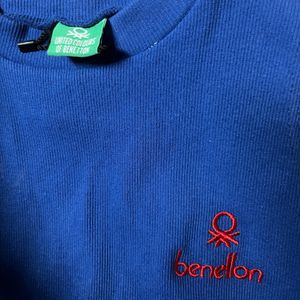 Blue Benetton Crop Top