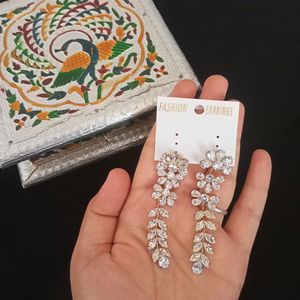 American Diamond Earrings Long