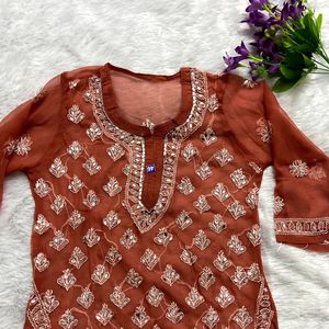 Booti Jaal Chikankari kurti