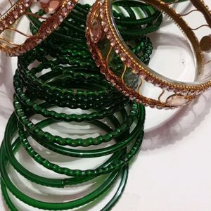 Wedding Saree+Green Bangle Free