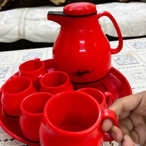 6pcs -TEA CUP SET WITH THERMOS TRAY❤️