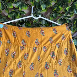 Mustard Yellow Color Printed Flaired Palazzo