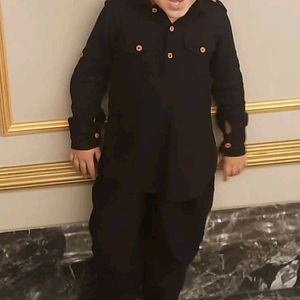 Black kurta set with tee for summer 3 yrs