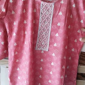 Cotton Kurti Dupatta & Pajama