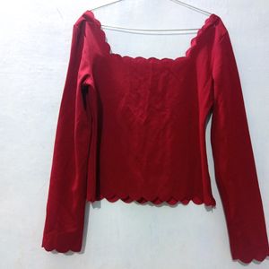 Cut Out Designer Branded Red Top