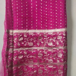 Pink Saree Silk Like Designs