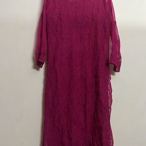 Lucknowi Kurta -HOT PINK COLOR