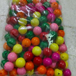 Multi Colour Plastic Beads 200 Gram 14 Mm