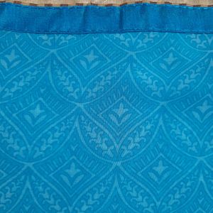 Blue Embroidery Work Saree with Blouse