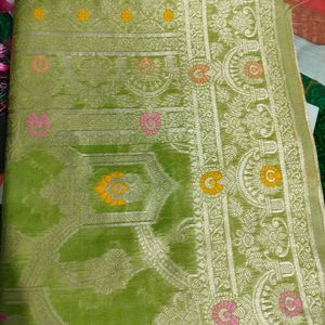 New Banarasi Soft Cotton Linen Saree