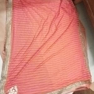 Partywear Saree Blouse Attached In Sare