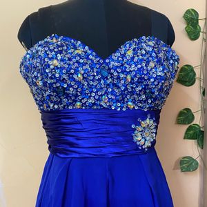 Blue Dress Embellished