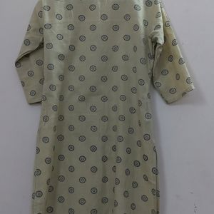 Front Slit Beige Kurta