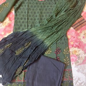 WOMEN COTTON SILK STRAIGHT KURTA SET