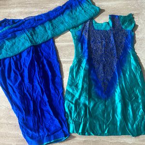 Blue - Green Salwaar Kurta Set