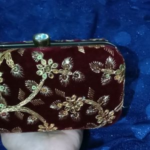 Maroon Braidal Purse