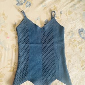 Blue Cami Top Corset Style