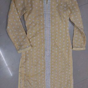 Lukhnowi Kurta With Plazao White