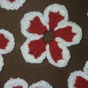 Red White Crochet Flowers