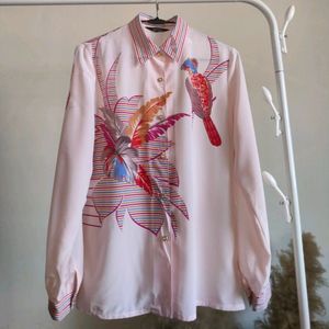 Timeless Elegant Bird Print Shirt