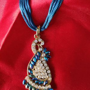 Peacock Blue Pendant Chain