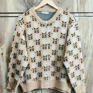 Light Brown Design Cardigan Size-38