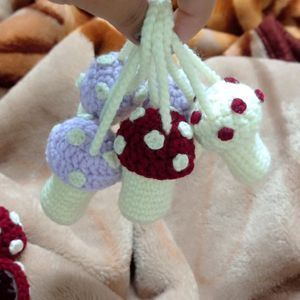 Crochet Mushroom Keychains