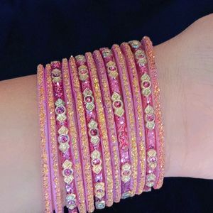 Pink Glass Bangles