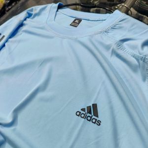 ADDIDAS SKY BLUE FULL SLIVES SPORTS TSHIRT