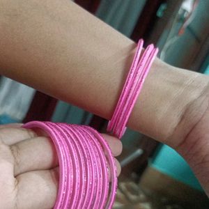 Selling Bangles Set Pink Colour Party Wear