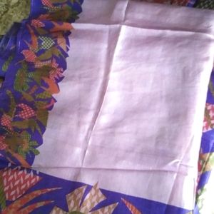 Paper Silk Purple Border Saree 💜