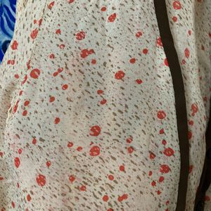 Vintage Peach Floral Korean Dress