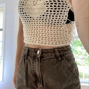 Y2k Crochet Mesh Top