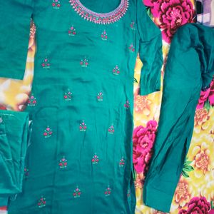 Cotton Suit Set With Dupatta