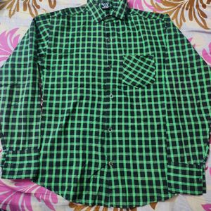 Formal Green & Black Chuck Full Shirt For Boy