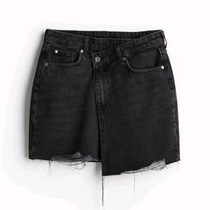 H&M Wrapover Waist Denim Skirt