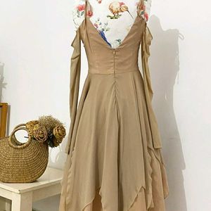 Beige Asymmetrical dress