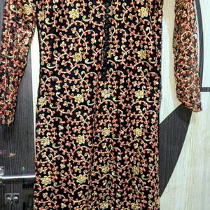 Net Heavy Embroidery In Full Kurti