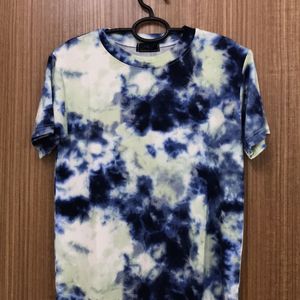 Hues Of Yellow And Blue Tie Dye Soft T-shirt