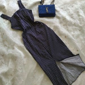 Striped Bodycon Dress With Pockets