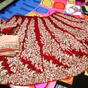 6 MTR Full Dabka Work Embroidery Lehanga