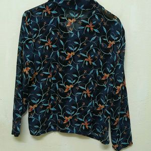 Trendy New Blue Floral Print Top For Women