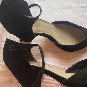 Black Block Heels Front Closed