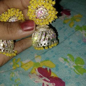 Yellow Jhumka Earring