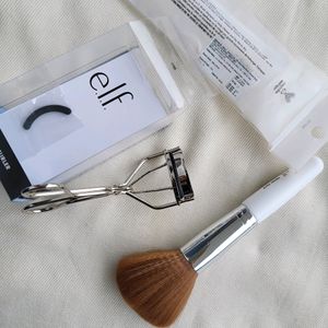 ELF Costmetics Lash Curler And Total Face Brush